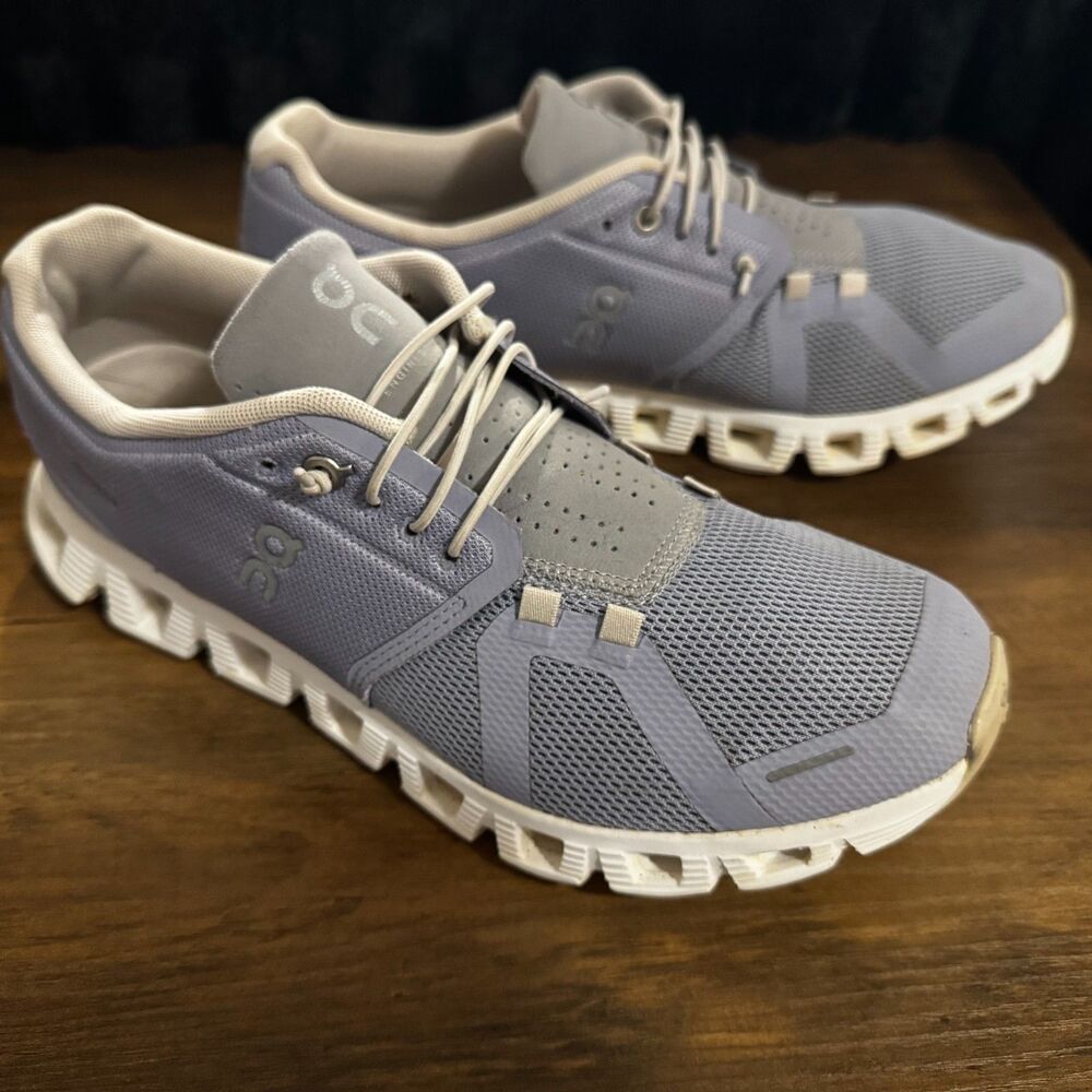 On Cloud 5 Womens Size 9.5 Nimbus/White On Running Monochrome Athletic Shoes